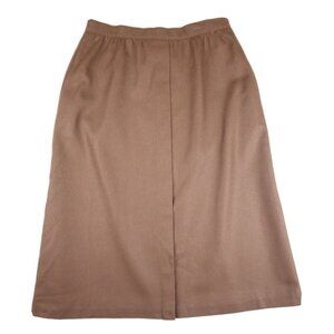 VINTAGE WOMEN'S BROWN WOOL BLEND SKIRT - MICHAEL MATTHEWS - SIZE 12 - POCKETS